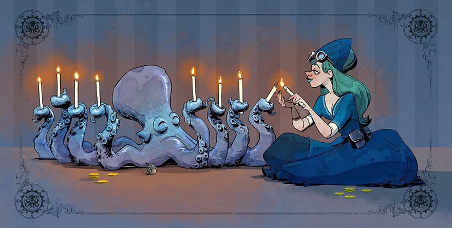 octopus-otto-and-victoria-steampunk-illustrations-walt-disney-brian-kesinger-15